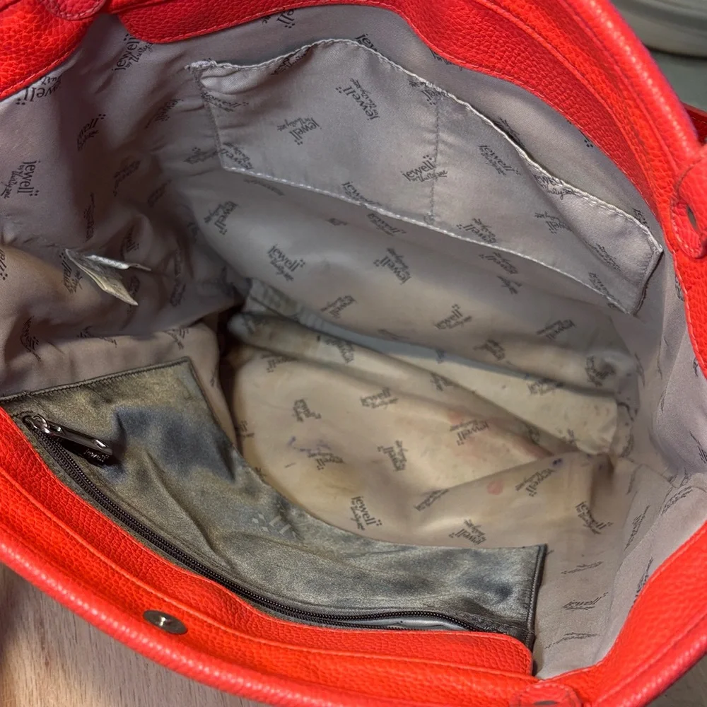 Jane Coral Leather Tote Bag